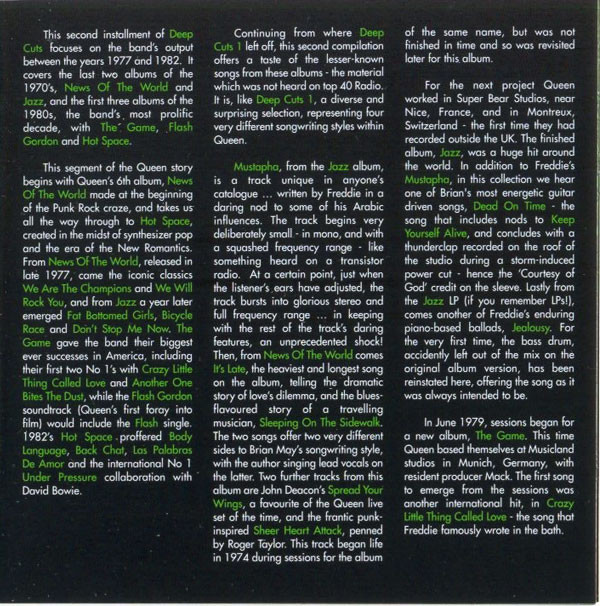 Queen  Deep Cuts; Volume 2 : Booklet 3